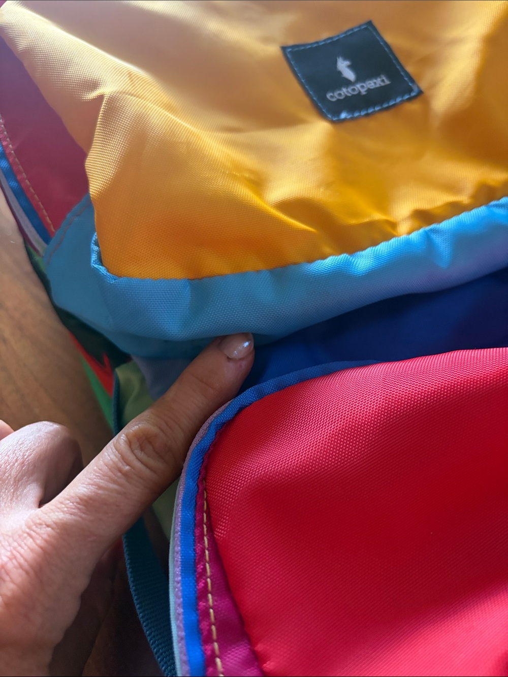 cotopaxi Colorblock Mini Backpack in Yellow, Red, Blue - Picture 8 of 10